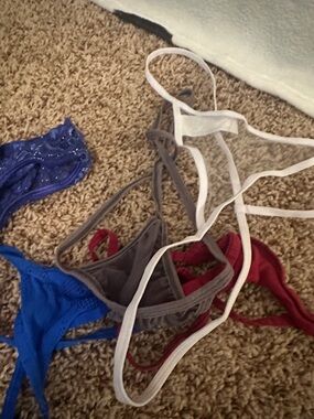 Women's Lace Thong Pack - Blue, Red, White, grey